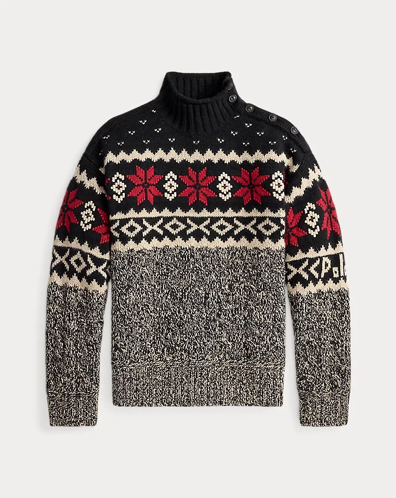 Snowflake Cable-Knit Wool-Blend Sweater