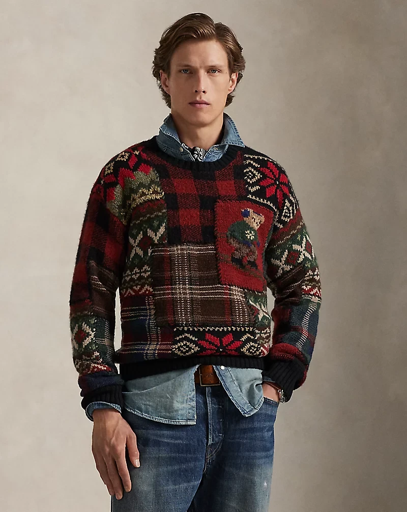 Polo Bear Patchwork Sweater