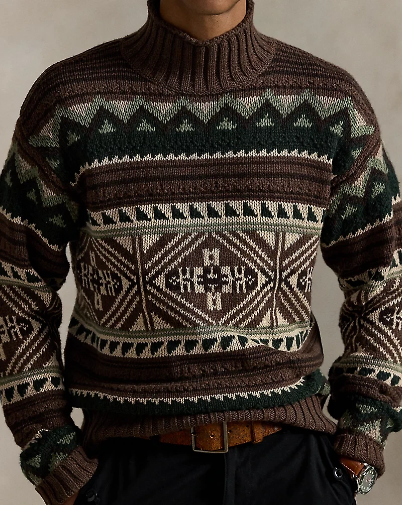 Geometric Cotton-Blend Sweater