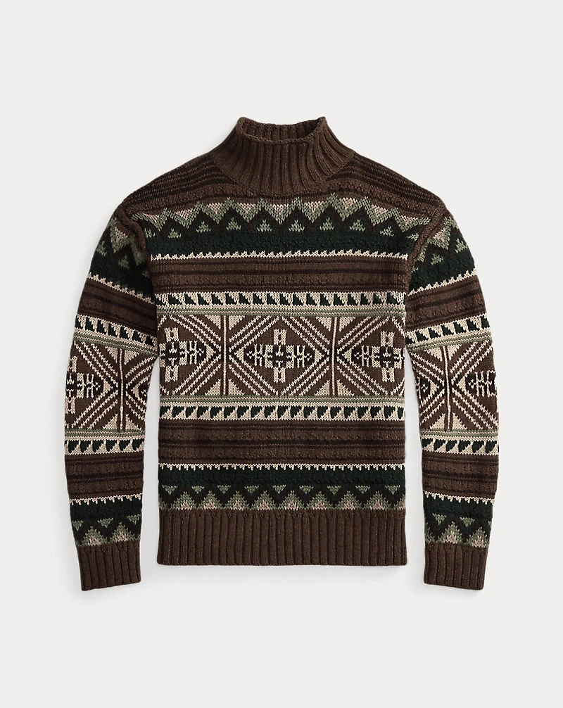 Geometric Cotton-Blend Sweater
