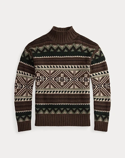 Geometric Cotton-Blend Sweater