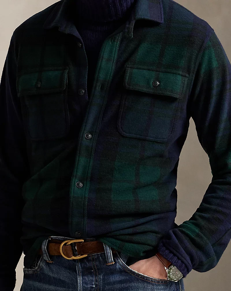 Plaid Knit Flannel Overshirt