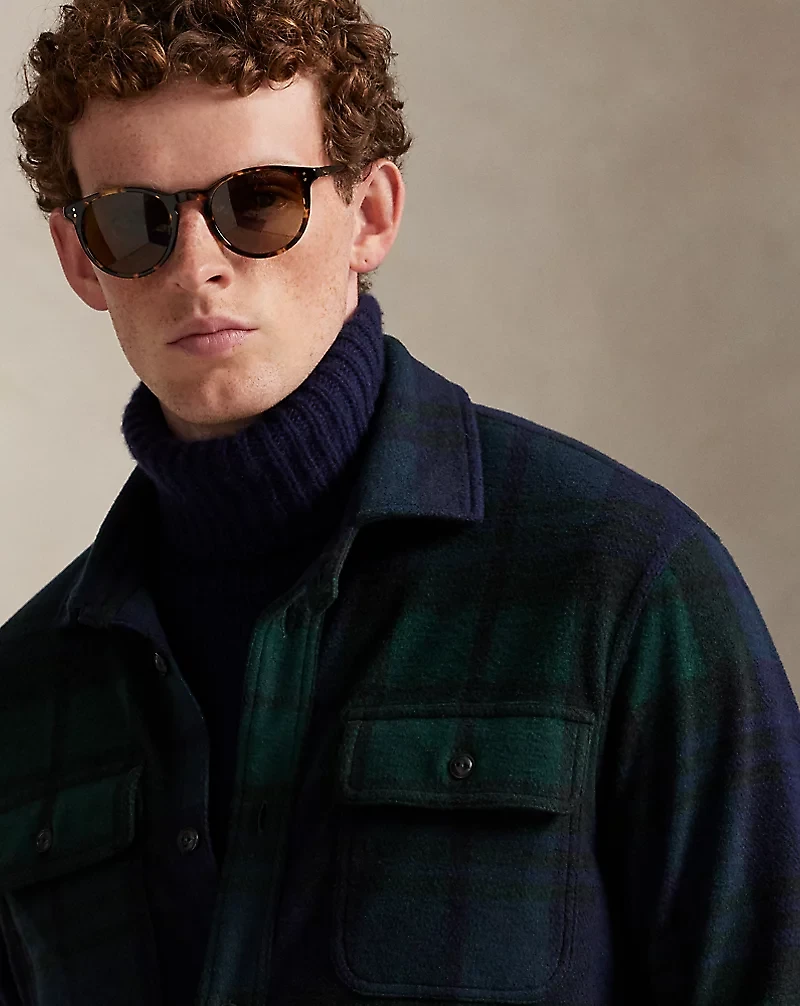 Plaid Knit Flannel Overshirt