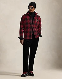 Polo Bear Plaid Fleece Shirt Jacket