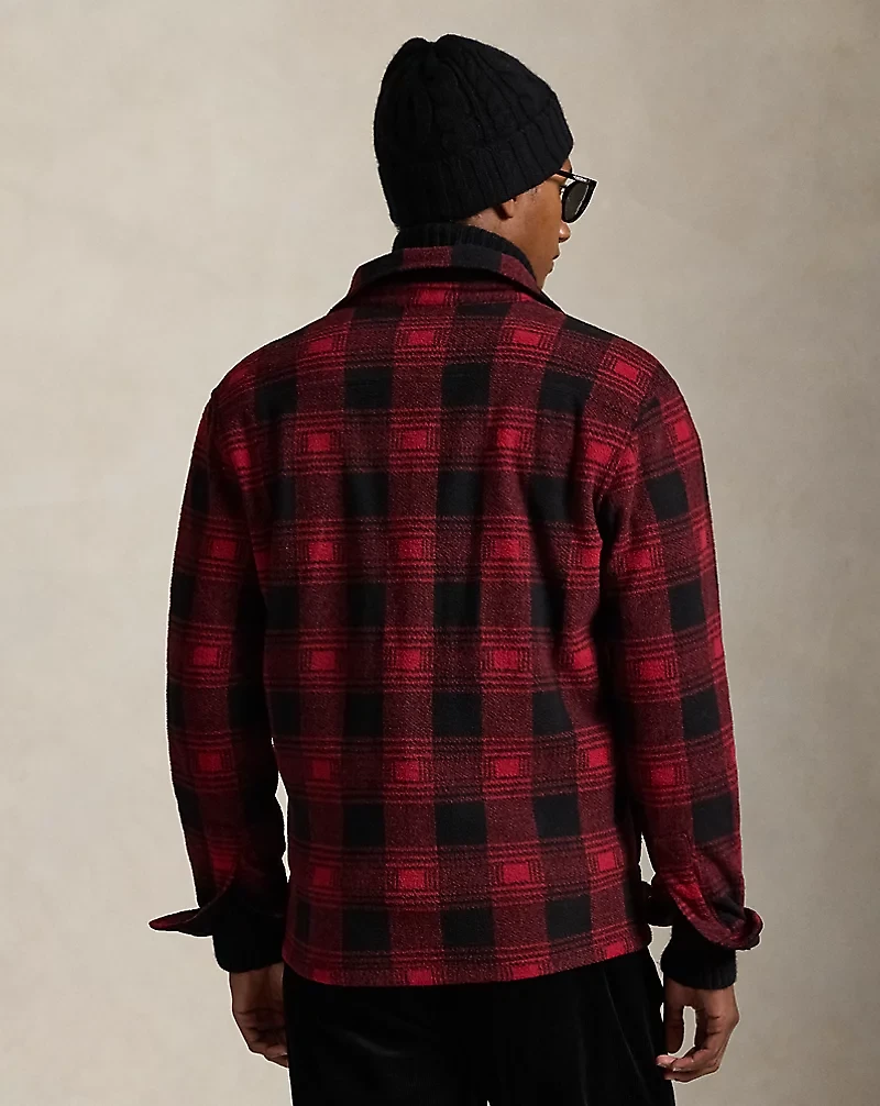 Polo Bear Plaid Fleece Shirt Jacket