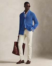 Cotton Shawl-Collar Cardigan