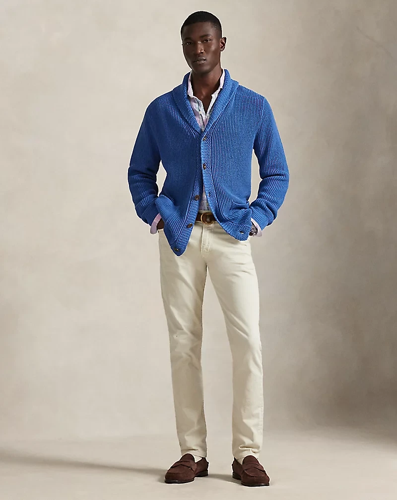 Cotton Shawl-Collar Cardigan