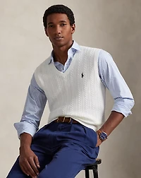 Cable-Knit Cotton Sweater Vest