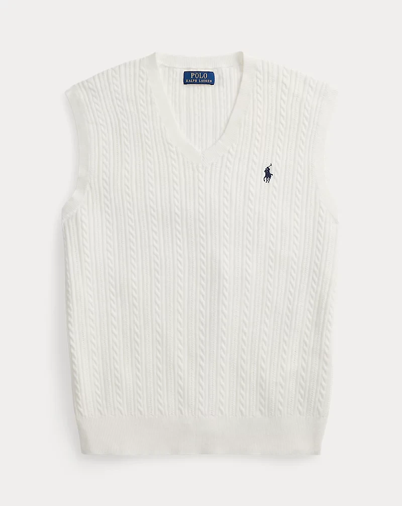 Cable-Knit Cotton Sweater Vest