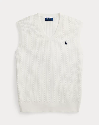 Cable-Knit Cotton Sweater Vest