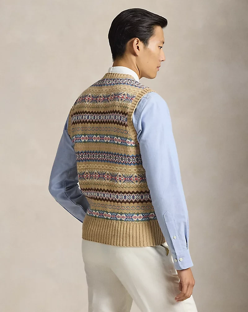 Fair Isle Cotton-Wool Sweater Vest