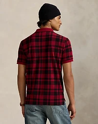 Classic Fit Plaid Mesh Polo Shirt