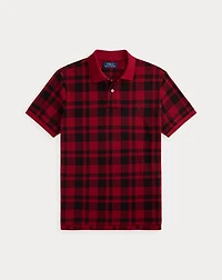 Classic Fit Plaid Mesh Polo Shirt