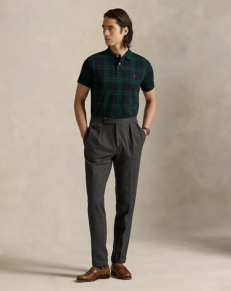 Classic Fit Plaid Jacquard Polo Shirt