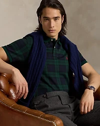 Classic Fit Plaid Jacquard Polo Shirt