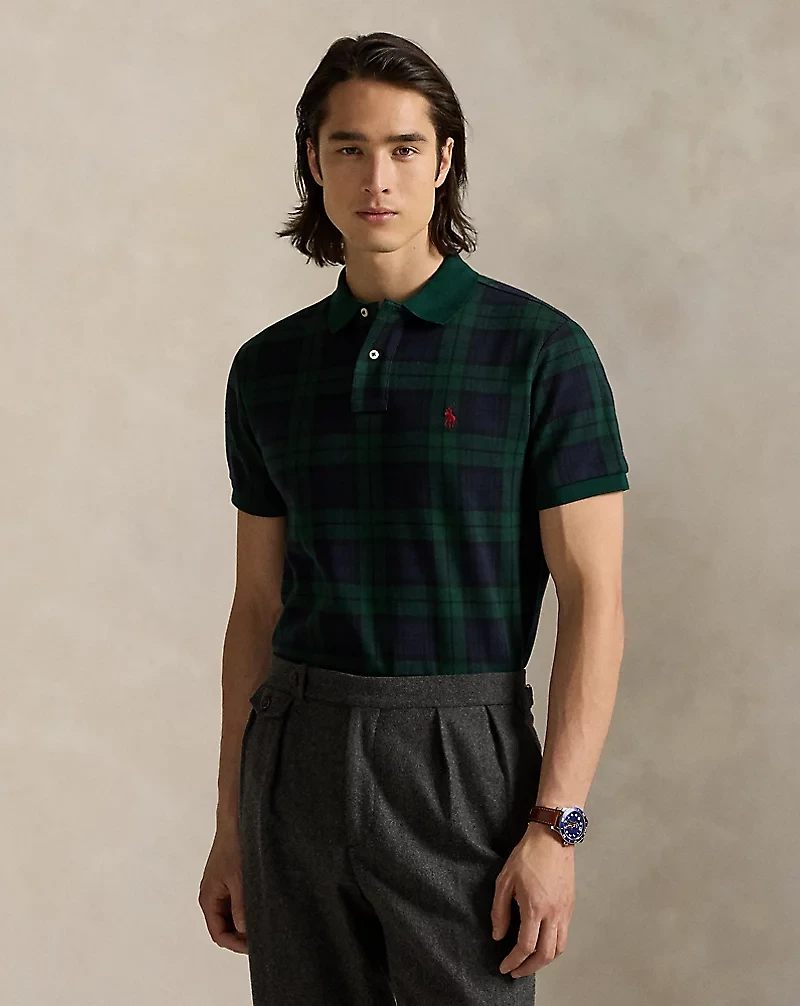 Classic Fit Plaid Jacquard Polo Shirt