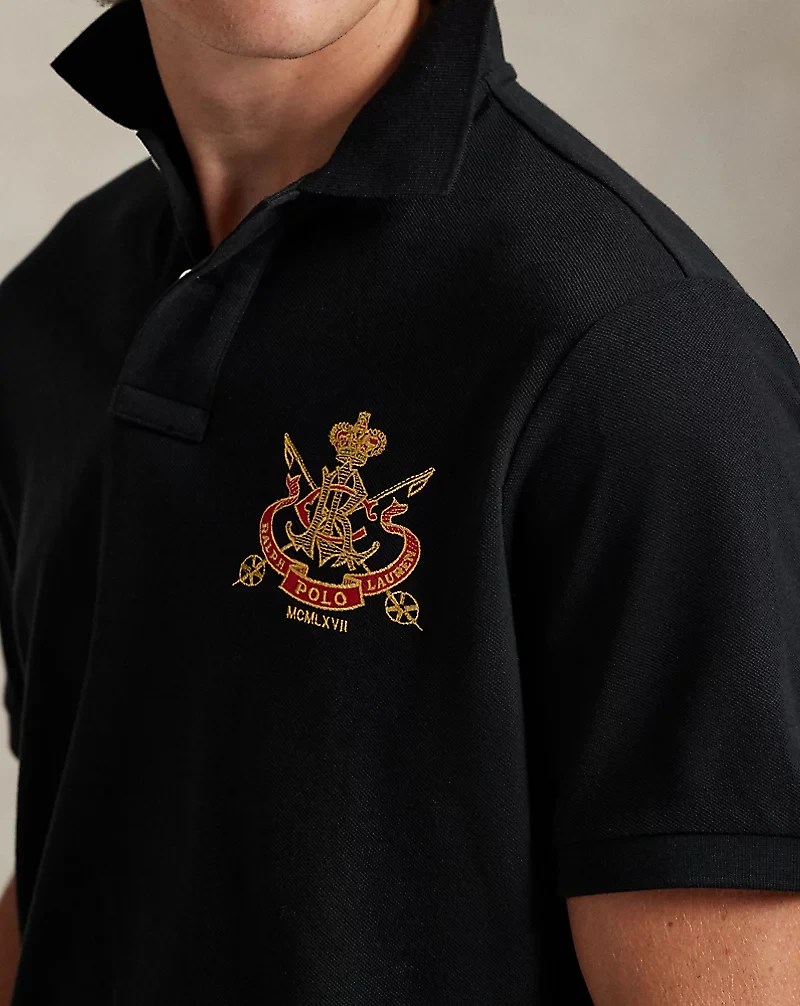 Classic Fit Crest Mesh Polo Shirt