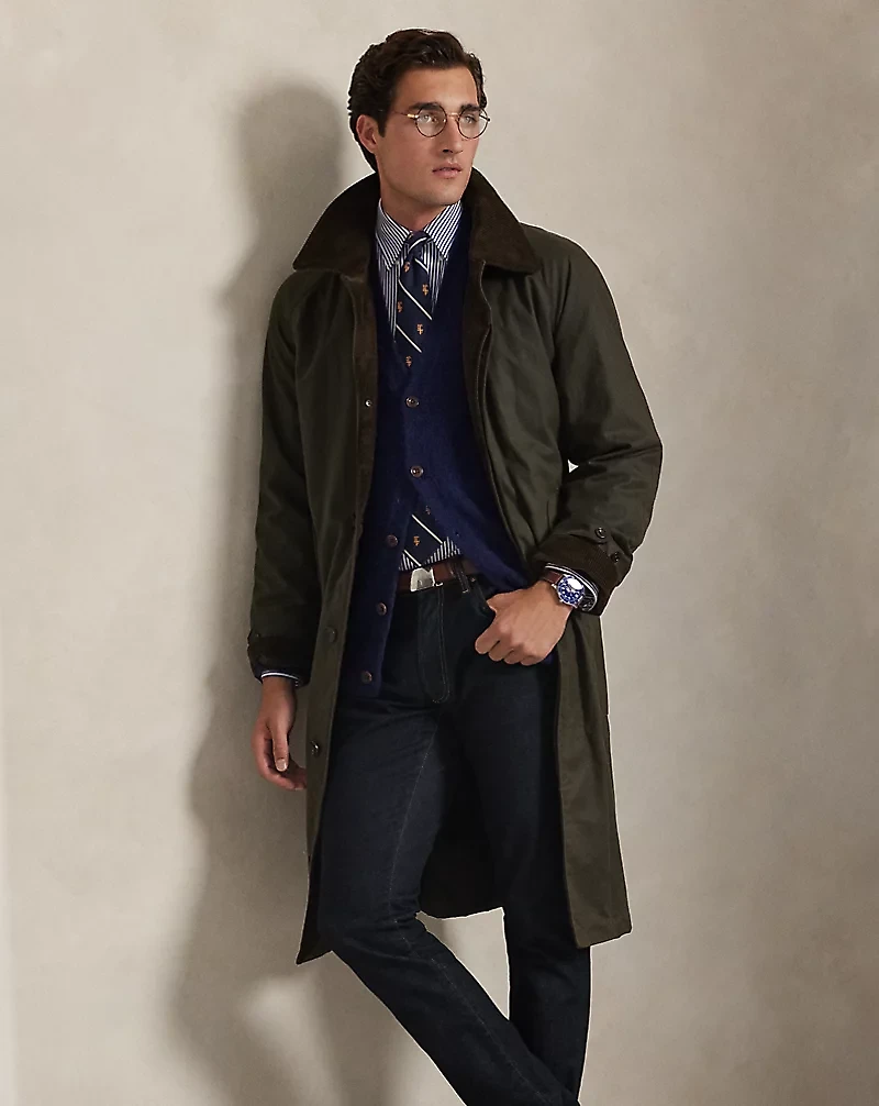 Suede-Patch Wool-Blend Cardigan