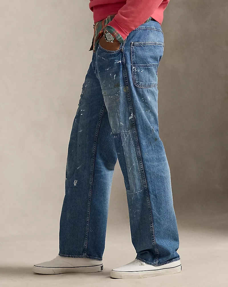 Relaxed Fit Distressed Carpenter Jean