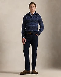 Fair Isle Polo-Collar Sweater