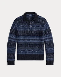 Fair Isle Polo-Collar Sweater