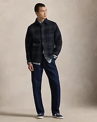 Plaid Boiled Wool Cardigan