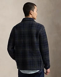 Plaid Boiled Wool Cardigan