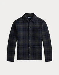 Plaid Boiled Wool Cardigan