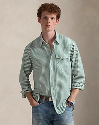 Classic Fit Paint-Splatter Striped Shirt