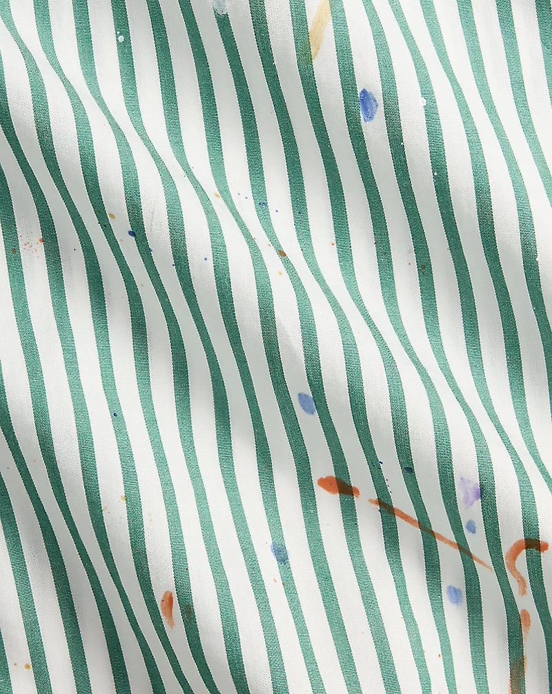 Classic Fit Paint-Splatter Striped Shirt