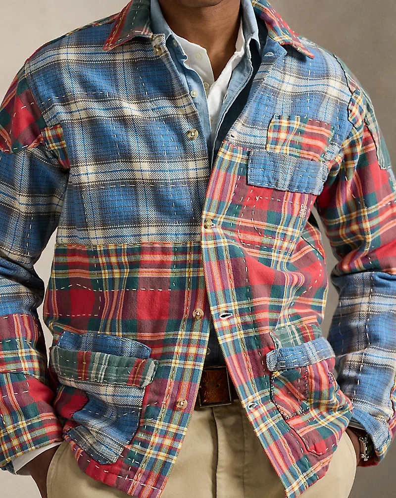 Patchwork Plaid Flannel Overshirt