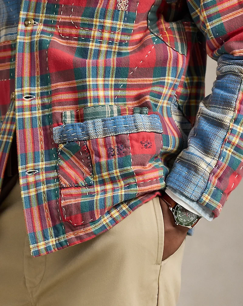 Patchwork Plaid Flannel Overshirt