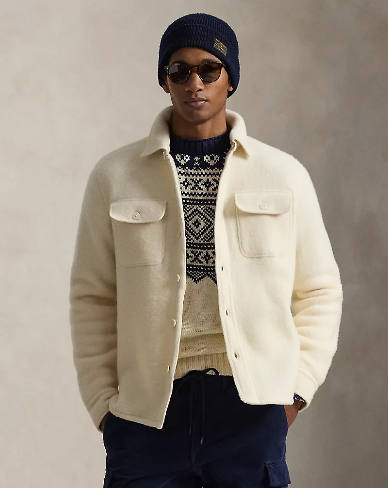 Felted Wool-Blend Overshirt