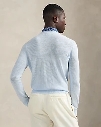 Textured Stretch Linen-Blend Sweater