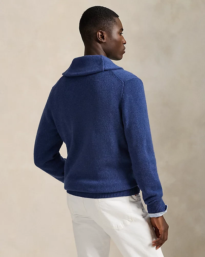 Wool-Cashmere Shawl-Collar Cardigan