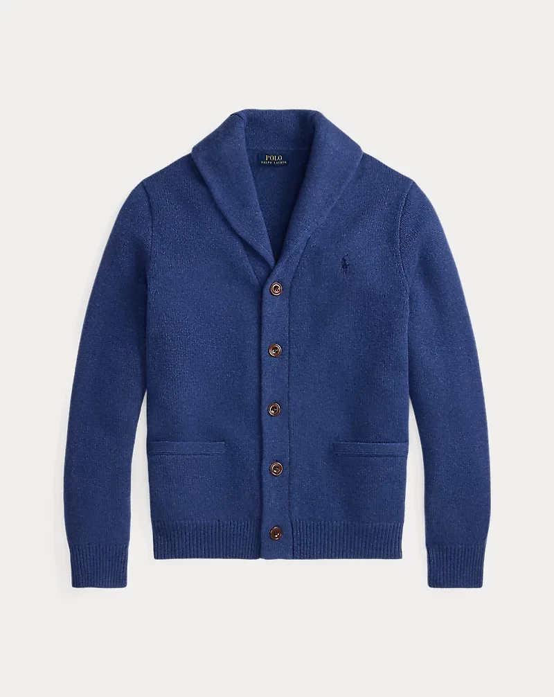 Wool-Cashmere Shawl-Collar Cardigan
