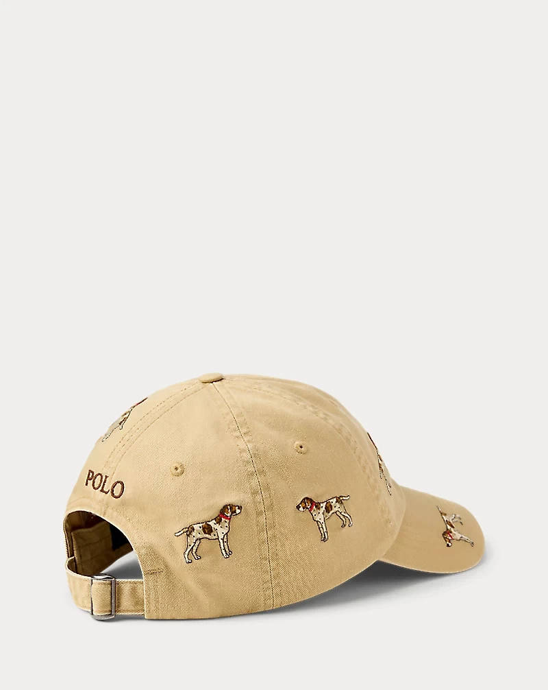 Dog-Embroidered Twill Ball Cap