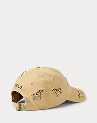 Dog-Embroidered Twill Ball Cap