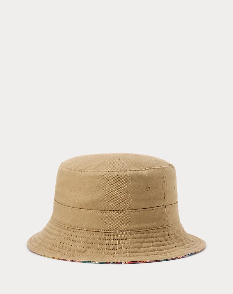 Reversible Twill-Flannel Bucket Hat