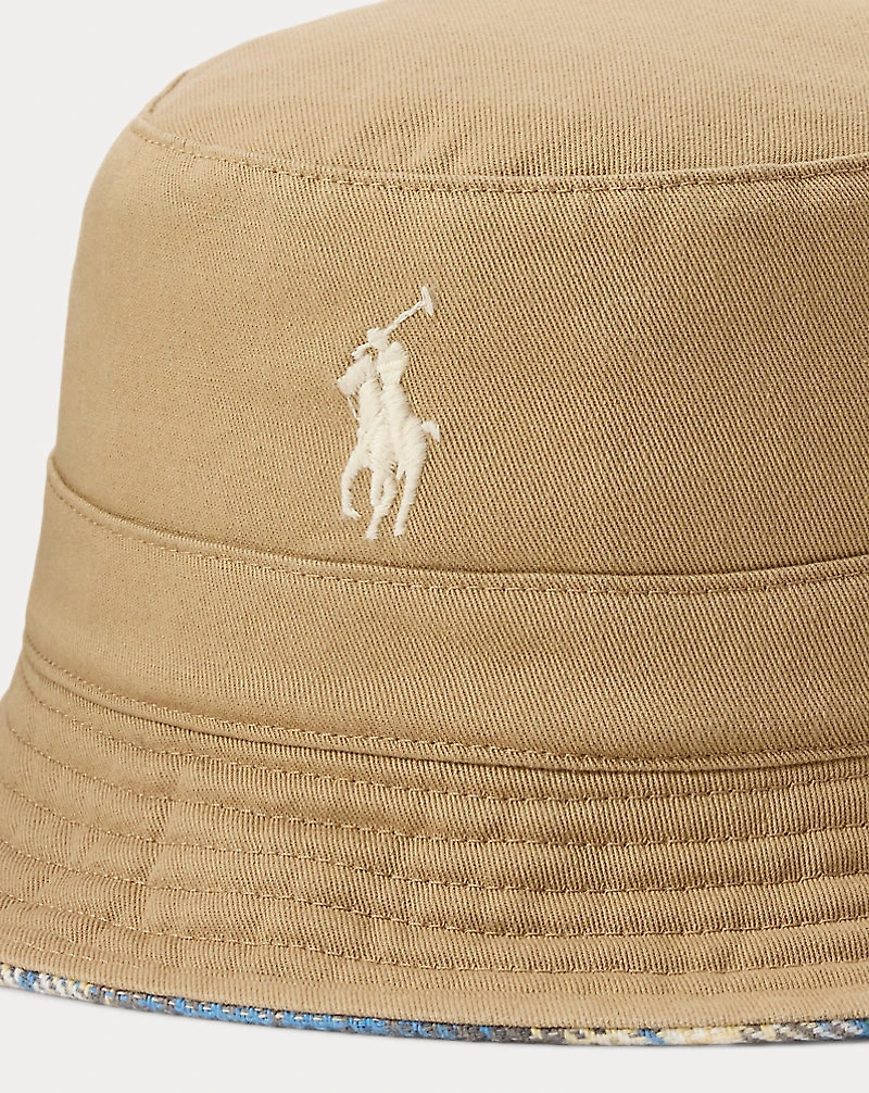 Reversible Twill-Flannel Bucket Hat