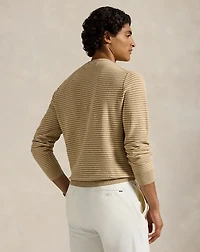 Mesh-Knit Striped Cotton Sweater