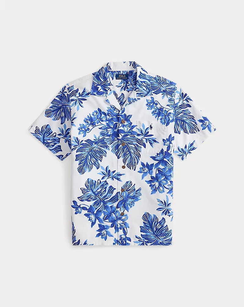 Classic Fit Tropical-Print Camp Shirt