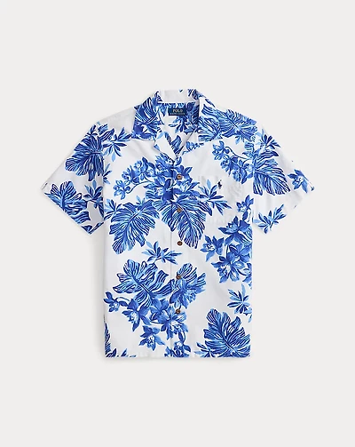 Classic Fit Tropical-Print Camp Shirt