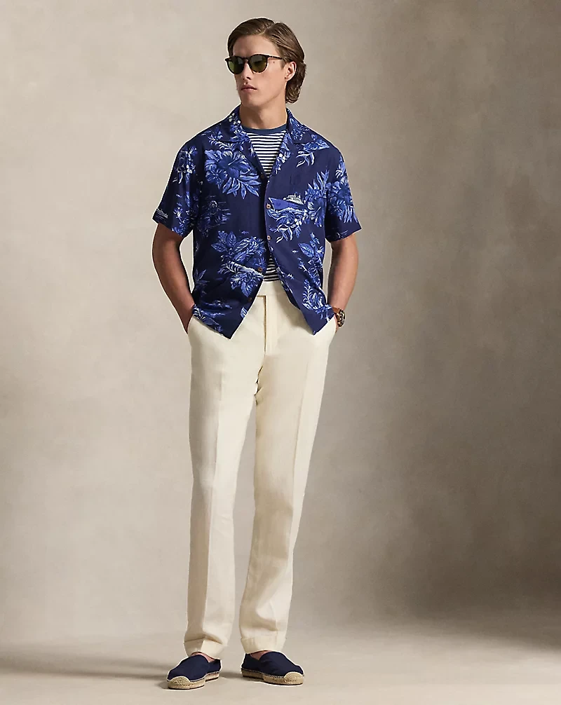 Classic Fit Tropical-Print Camp Shirt