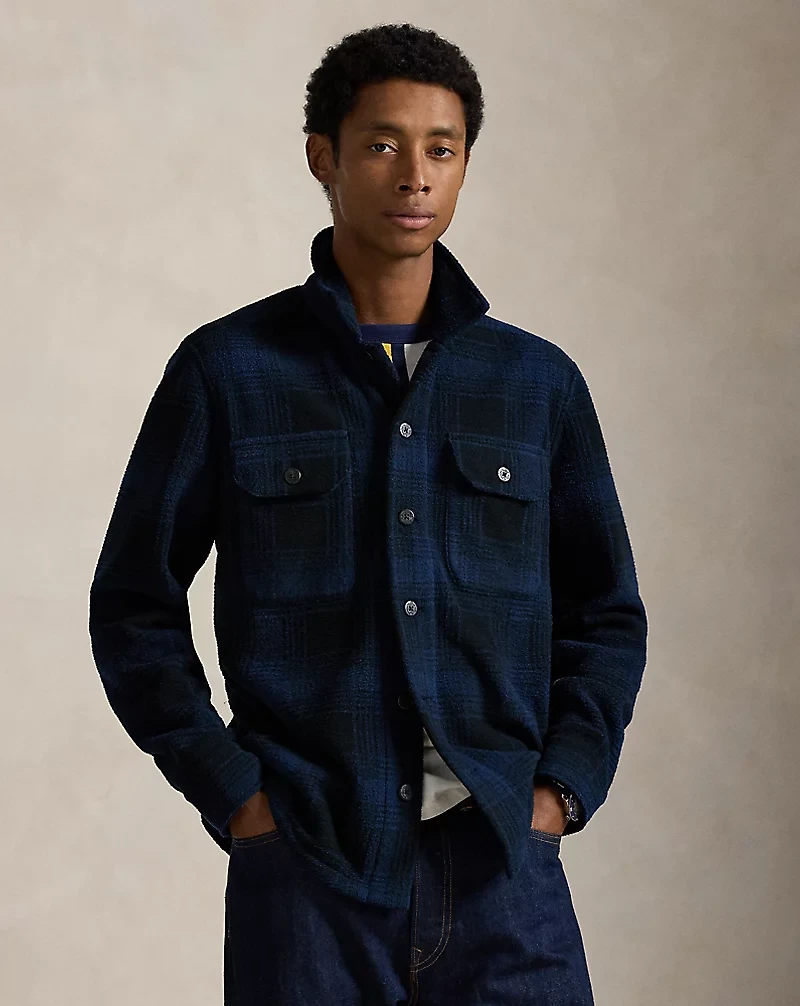 Plaid Pile Fleece Overshirt