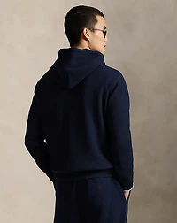 Waffle-Knit Fleece Hoodie