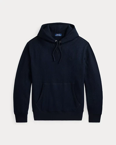 Waffle-Knit Fleece Hoodie