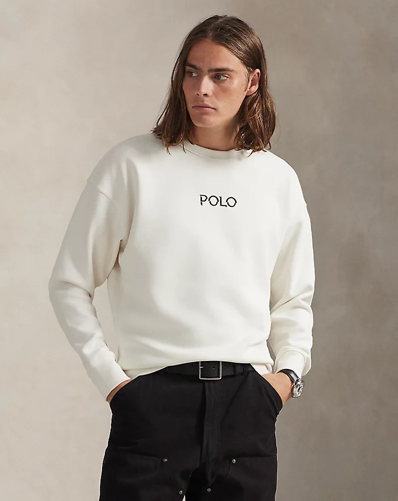 Relaxed Fit Logo Double-Knit Sweatshirt