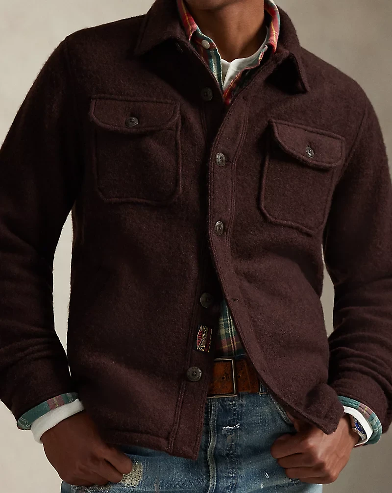 Felted Wool-Blend Overshirt