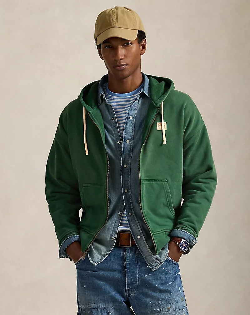 Relaxed Fit Loopback Fleece Hoodie